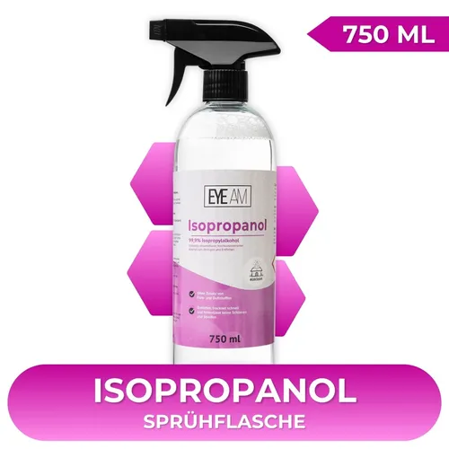 EyeAm Isopropanol IPA 99,9% | Isopropylalkohol, Reinigungsalkohol mit Sprühkopf