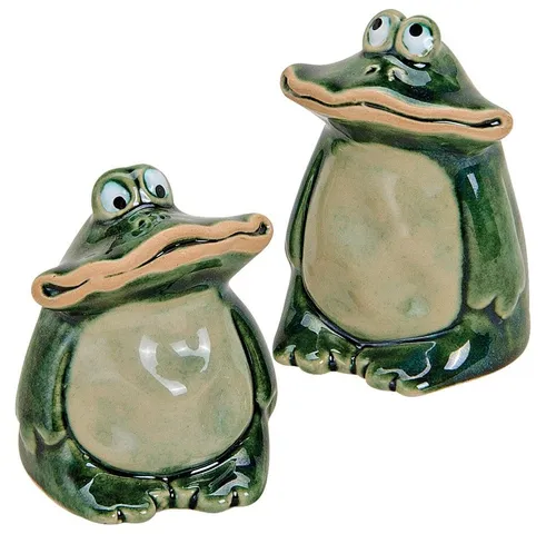 matches21 HOME & HOBBY Dekofigur Frösche Dekofiguren Keramik Keramikfiguren 2er Set sort Ø 4x6 cm (2 St)