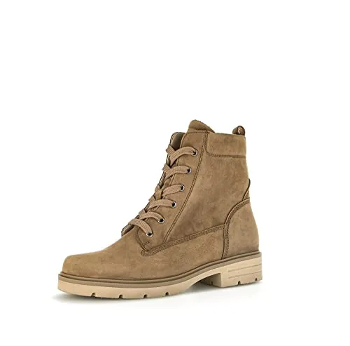Gabor Stiefelette Nubukleder Schnürstiefelette braun 38 EU - Wanderschuhe in Größe 38, aus hochwertigem Nubukleder mit 3 cm Blockabsatz, ideal für komfortable und stilvolle Outdoor-Aktivitäten.
