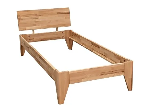 Betten-ABC Massivholzbett Rustica - 100x220 cm - Kernbuche in Naturoptik - Natur geölt