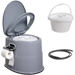 VEVOR 5 L Campingtoilette mit Halterungen - Tragbare Campingtoilette mit 5 L Fassungsvermögen, Toilettenpapier- und Handyhalter. Ideal für Reisen und Outdoor-Aktivitäten, entwickelt für Komfort und Benutzerfreundlichkeit.