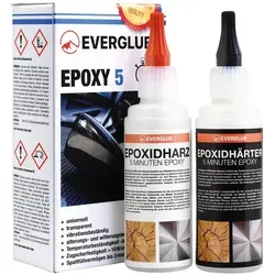 Everglue 2K 5-Minuten-Epoxy 200g - Basteln mit vielseitigem 5-Minuten-Epoxidharzkleber, ideal für Holzreparaturen und Modellbau – transparent, extrem widerstandsfähig und einfach zu verarbeiten.