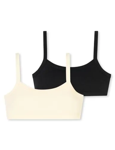 Schiesser Mädchen 2er Pack Bustier Unterwäsche mit Spaghettiträger - Funktionsunterwäsche aus 95/5 Organic Cotton, anschmiegsam und atmungsaktiv, perfekt für einen aktiven Tag in der Pubertät.