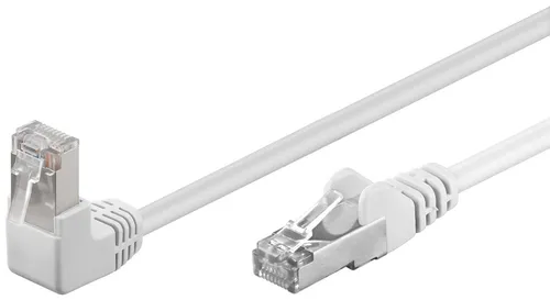 Goobay CAT 5e Patchkabel 1x 90° gewinkelt, F/UTP, weiß