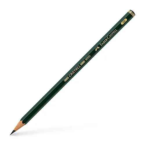 FABER-CASTELL 119005 - Bleistift Castell 9000, Härtegrad 5B, 1 Stück, schwarz/grau