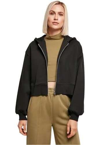 Urban Classics Damen Short Oversized Zip Jacket - Funktionsjacken mit großzügiger Kapuze und lässigem Oversized-Schnitt, ideal für entspannte Outfits und maximalen Tragekomfort.