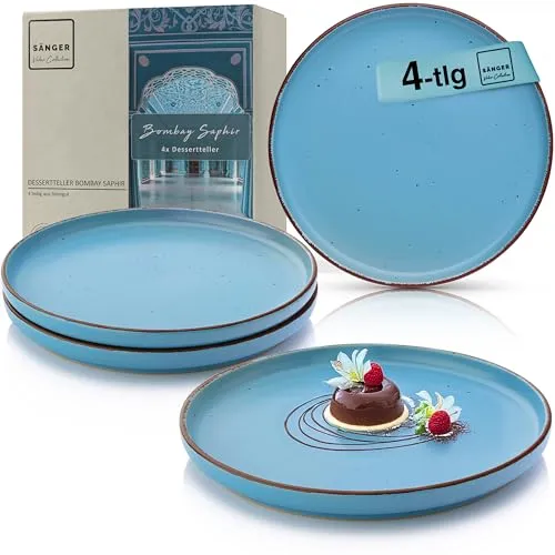 Sänger Bombay Saphir Dessertteller Set 4-teilig in blau von Sänger