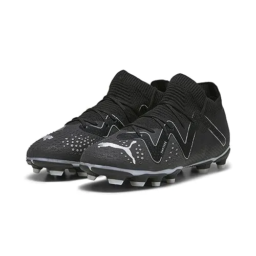 PUMA Jungen Unisex Kinder Future PRO FG/AG JR Fussballschuh, Black Silver, 29 EU - Leichter Fußballschuh mit Schnürverschluss für optimale Passform, ideal für junge Talente auf Rasen und Kunstrasen.
