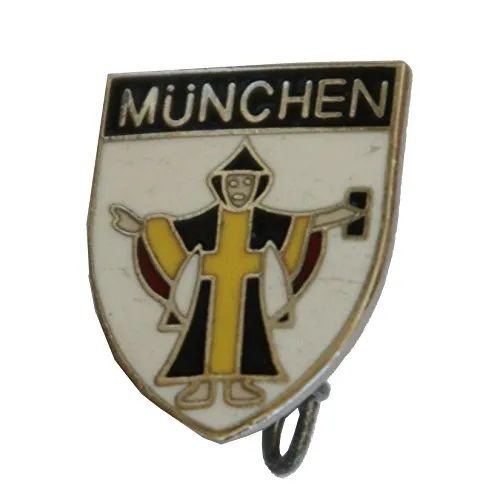 Breiter Hutanstecker Hutabzeichen Hutschmuck Anstecker Münchner Kindl Emblem Weiß Trachtenpin Brosche