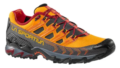 La Sportiva Ultra Raptor II Papaya/Sangria (44,5) - Trailrunning Schuh - Laufschuhe für Offroad-Strecken, mit atmungsaktivem Obermaterial und Endurance Platform für optimale Dämpfung und Stabilität. Ideal für lange Distanzen und anspruchsvolles Terrain.