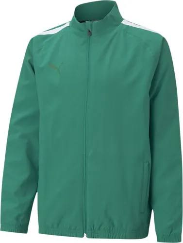 Puma Teamliga Präsentationsjacke Kinder - Grün - Sportjacke für Kinder aus 100% recyceltem Polyester mit dryCELL-Technologie für trockenen Komfort. Ideal für aktive Kids, die Stil und Funktionalität schätzen.