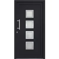 vidaXL Haustür Anthrazit mit Handgriff-Set - Türbeschläge und -verzierungen, elegante und sichere Eingangstür mit hochwertiger Ausstattung, inklusive Montageset und 3D-Scharnieren für optimalen Komfort.