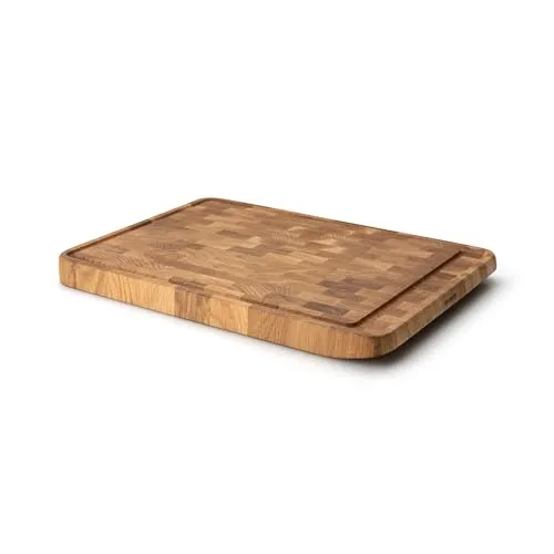 Continenta Schneidebrett aus Eiche Stirnholz 46x32,5 cm - Hochwertiges Schneidebrett aus Eiche, langlebig und hygienisch durch Stirnholzbauweise – ideal für die moderne Küche.