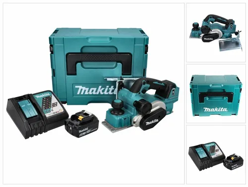 Makita DKP 181 RG1J Akku Falzhobel 82 mm - Akku Elektrohobel mit 18V Leistung, inklusive 6Ah Akku und Ladegerät - ideal für präzise Hobelarbeiten ohne Kabelsalat.