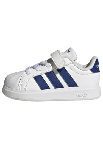 adidas Unisex Baby Streettalk Infants Shoes - FTWR White/Mystery Ink, Größe 23 EU - Bequeme und stylische Babyschuhe mit elastischem Schnürverschluss und Klettverschlüssen für einfaches An- und Ausziehen. Ideal für die ersten Schritte, mit rutschfester Gummi-Außensohle.
