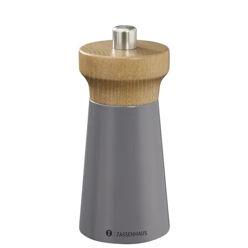 Zassenhaus Pfeffermühle WESTERLAND 12 cm - Küchenhelfer mit präzisem Mahlwerk, einstellbar von pulverfein bis grob. Ideal für Pfeffer, Salate und Grillgerichte - für vielfältigen Genuss!
