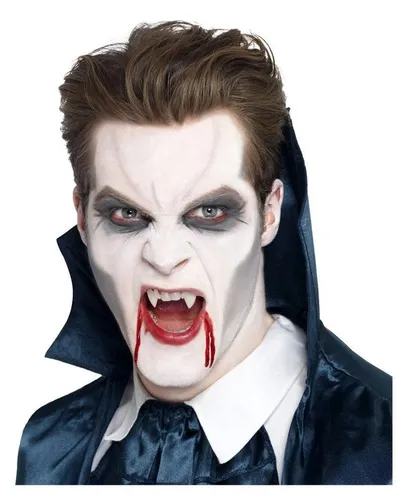 Smiffys Vampir-Kostüm: 4-teiliges Vampir Make-up - Vampir-Kostüme mit 4-teiligem Make-up-Set, ideal für Halloween und Fasching. Einfaches Schminken als Graf Dracula mit hochwertigen Farben und Applikator.