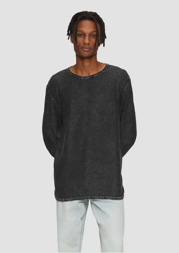 QS Longpullover Strickpullover Gewaschener Strickpullover mit Rollsaum