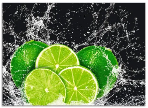 Artland Küchenrückwand Limone mit Spritzwasser, (1-tlg), Alu Spritzschutz mit Klebeband, einfache Montage