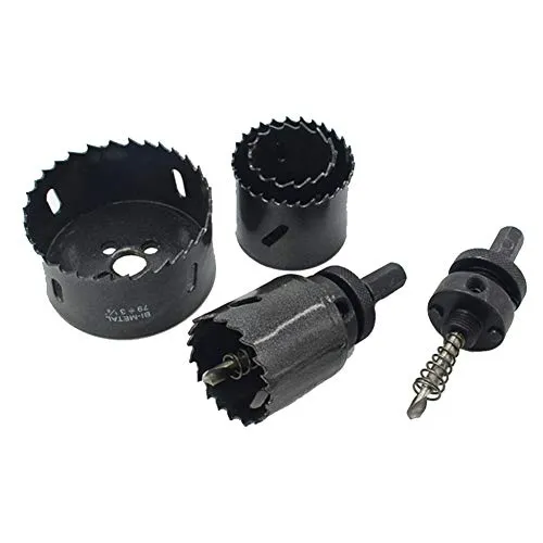 BOZONLI Lochsäge, Lochsägen Bi-Metall, Ø 73mm, Sechskant-Schaft, für Holz, Sperrholz, Buntmetalle, Kunststoffe und Gipskartonplatten, für den Heim-und Handwerker, schwarz