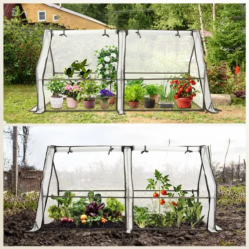 Sekey Garden Frühbeet 180 x 90 x 90 cm Mini Gewächshaus Frühbeetkasten