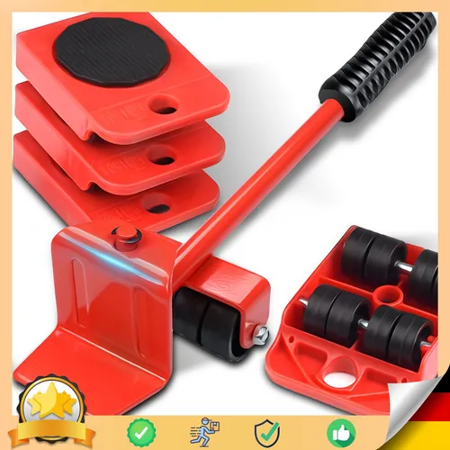 Retoo Möbel Transportroller Set, 4 Möbelroller & 1 Lastenheber, Möbel Gleitsystem mit Lastenheber, Möbelheber mit Möbelroller, Möbeltransportrollen, Transportroller Set, Möbelrollen, Umzugshelfer