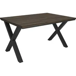 Esszimmertisch Dunkle Eiche Schwarz, 140x90 cm für 6 Gäste