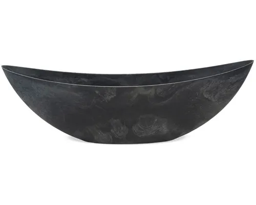 matches21 HOME & HOBBY Blumentopf Große Pflanzschale oval 66 cm für draussen Dekoschale schwarz (1 St), Blumen-Schale als wetterfeste Friedhof-Schale Grab-Schmuck Grabschale