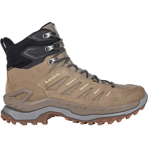 Lowa Innovo Mid GTX Wanderschuhe für Herren - Wasserdicht, Komfortabel, Braungrau, Größe 44 (10,5) - Wanderschuhe mit SUPPORT FRAME und innovativer LOWA DYNAPU-Zwischensohle für optimalen Komfort und Dämpfung. Ideal für anspruchsvolle Wanderungen und jedes Terrain.