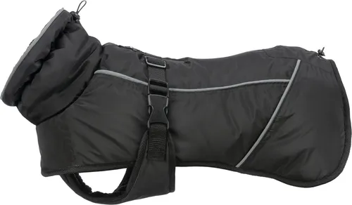 Trixie Hundemantel Winter Brizon Schwarz - Wasserdicht und windundurchlässig, mit atmungsaktiver Membran und verstellbaren Beinschlaufen für optimalen Schutz und Bewegungsfreiheit