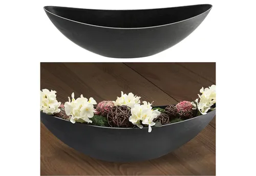 CEPEWA Dekoschale Dekoschale oval grau Schieferoptik 55x18x14cm