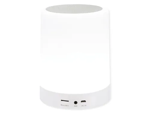 Manhattan Sound Science LED-Bluetooth-Lautsprecher, Kabellose Musikwiedergabe, LED-Licht mit drei Helligkeitsstufen und sechs Farben, integrierte Bedienelemente, MicroSD-Kartenslot, 3,5-mm-Klinkenbuchse, Neodym, 4 cm, 3 W, 150