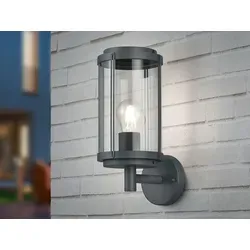 LED Außenwandleuchte Anthrazit - Runde Laterne für stilvolle Fassadenbeleuchtung - Lampen für Außenbereiche, wetterfest und modern im Design, ideal für Eingangsbereiche oder Terrassen.