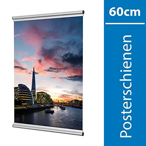 Leha Posterschienen, Posterclip, Plakatschienen Set 60cm Aluminium Eleganz
