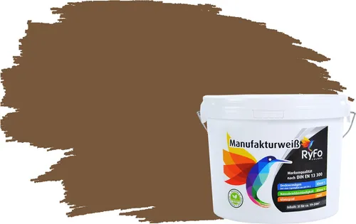 RyFo Colors Bunte Wandfarbe Manufakturweiß Dunkelbraun 3l – Hochwertige Innenwandfarbe mit bester Deckkraft - ✓ PREMIUM WANDGESTALTUNG FÜR JEDES ZUHAUSE - Diese Innenwandfarbe bietet ein edles Finish und sorgt für ein harmonisches Raumgefühl. Ideal für stimmige Wohnräume und vielseitige Farbgestaltungen.
