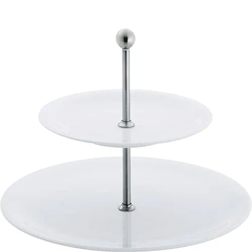 KAHLA Etagere Midi 2tlg. Update, Weiß, Porzellan - Elegante 2-teilige Étagère in Weiß, perfekt für Kuchen, Snacks oder Obst. Ideal für kleine Tische oder Konferenztische, bringt Stil und Funktionalität in Ihre Präsentation.