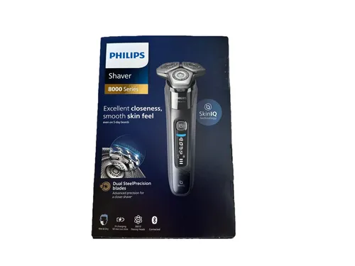 Philips Series 8000 S8697/35 Elektrorasierer - Herrenrasierer mit Wet & Dry Funktion, SkinIQ Technologie für sanfte Rasur und 60 Minuten Akkulaufzeit, ideal für die tägliche Pflege.