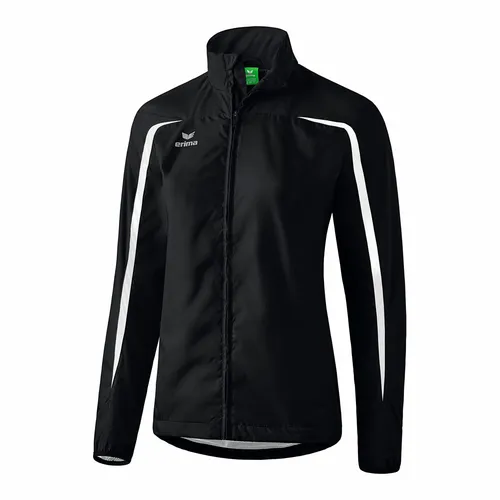 Erima Damen Leichtathletik Laufjacke Schwarz/Weiß, 48 EU - Laufbekleidung mit wind- und wasserabweisenden Eigenschaften, ideal für sportliche Aktivitäten bei jedem Wetter und für ein angenehmes Körperklima.