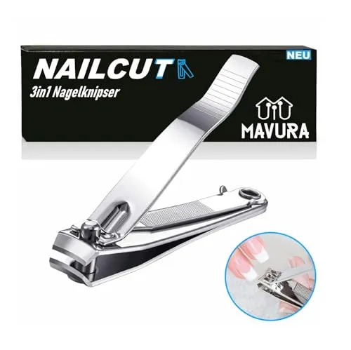 NAILCUT 3in1 Edelstahl Nagelschneider für dicke & dünne Nägel 80mm