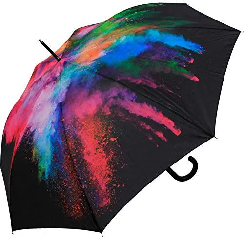 happy rain Stockschirm Auf-Automatik Schwarz Bunt Holy Explosion