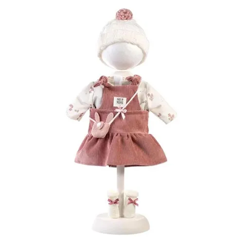 Llorens Puppenkleidung Kleiderset Cord für 40-42 cm Puppen - Modisches Cord-Kleiderset für Puppen von 40-42 cm, bestehend aus Kleid, Pulli, Mütze und Söckchen in rosa. Das süße Häschen-Täschchen rundet den Look ab. Ideal für kreative Spielmomente!