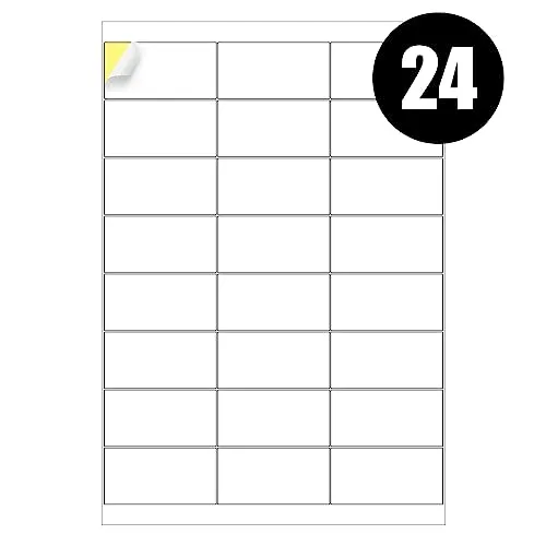 Etiketten pro A4-Blatt, 20 Blatt, 480 Klebeetiketten, bedruckbares Aufkleberpapier, iSOUL matt, selbstklebender Adressversand, Versand, Porto, Laser- und Tintenstrahldrucker kompatibel [Quickdry] 24