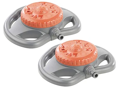 Royal Gardineer Regner: 2er-Set Kreis-Rasensprinkler, 8 Sprüh-Funktionen, für Gartenschläuche (Sprinkler zur Bewässerung, Geräte zur Bewässerung, Gartenschlauch)