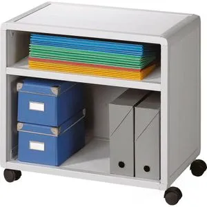 Paperflow Bürowagen Mobil 1 - Praktischer Büromöbel für Drucker - Sonstige Kategorie, 1-seitig offen mit 3 Ablageböden und 4 Laufrollen für hohe Mobilität, ideal für flexibles Arbeiten.