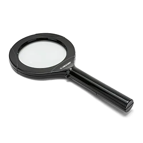 Velamp Watson Vergrößerungsglas mit 3 x Licht, beleuchtete Leselinse mit 3 leistungsstarken LEDs, hohe Klarheit und leicht, für ältere Menschen, Bücher, Zeitungen, Karten…, schwarz, 23,7 cm, IN286