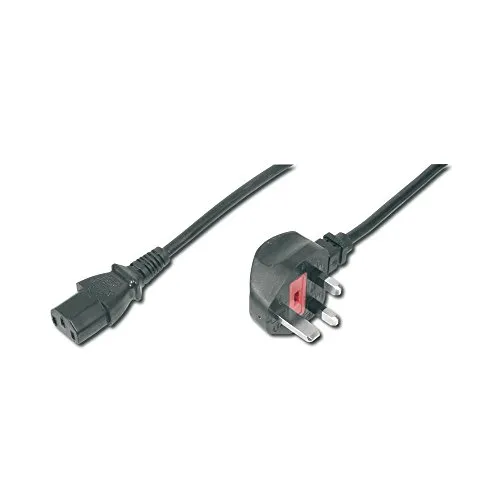 DIGITUS Netz-Anschlusskabel - 1.8 m - BS 1363 90° auf C13 - Stecker / Buchse - H05VV-F3G - 0.75 mm²