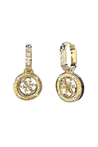 Ohrringe GUESS 4g Loop Ohrringe in Gelbgold und Schwarz von GUESS