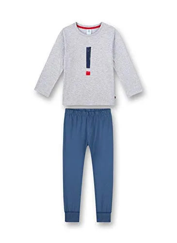 Sanetta Jungen Schlafanzug lang grau Pyjamaset, hellgrau Melange, 116