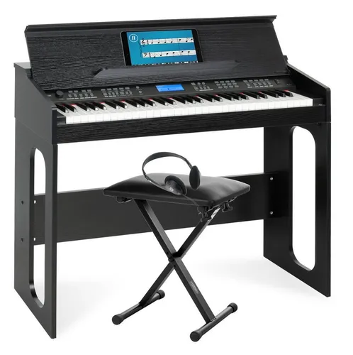 FunKey DP-61 III Keyboard mit 61 Tasten - Kompakt und Vielseitig - Keyboards: Kompaktes 61-Tasten Digitalpiano mit 300 Sounds, umfangreicher Begleitautomatik und Lernfunktion - inklusive Bank und Kopfhörer für sofortigen Musikgenuss.