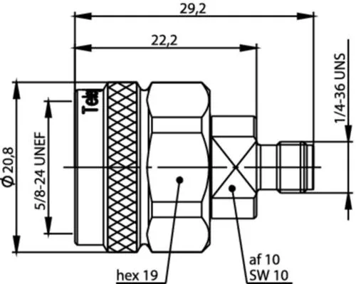 Telegärtner 100024220 Koax-Adapter N-Stecker von Telegärtner